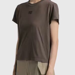 BNWT T by Alexander Wang embossed puffy logo brown  Short-Sleeve Crew Tee small